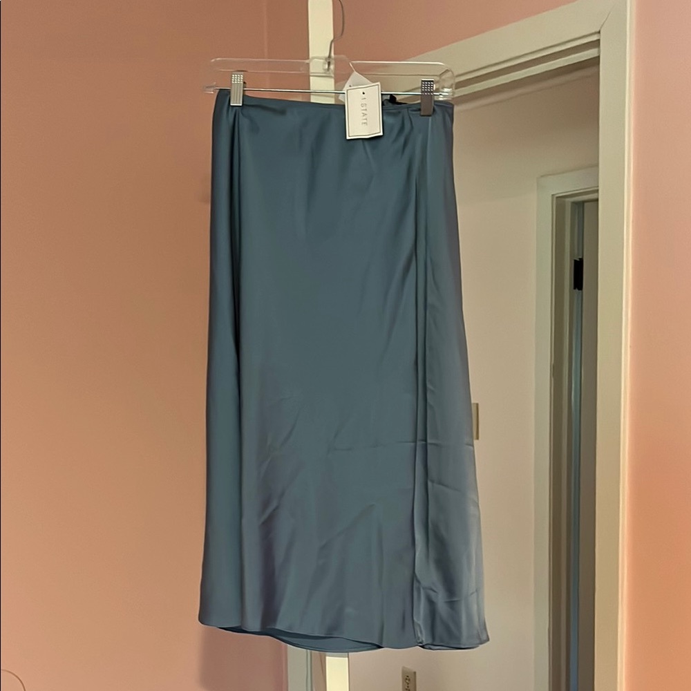 Elegant Blue Midi Skirt